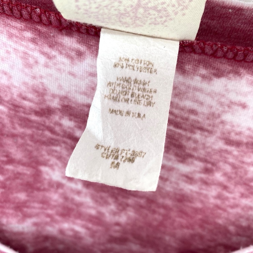 Freeloader Burgundy Burnout Oversized Long Sleeve Lightweight Top Medium - Picture 3 of 7